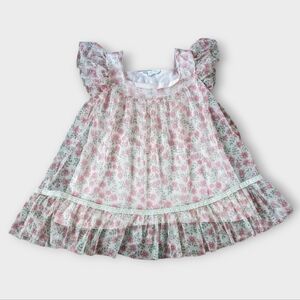 Zara 2-3T Pink Floral Tulle and Cotton Toddler Girl Dress
